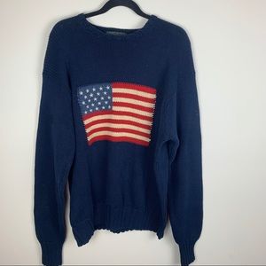 POLO COUNTRY Knit American Flag Sweater